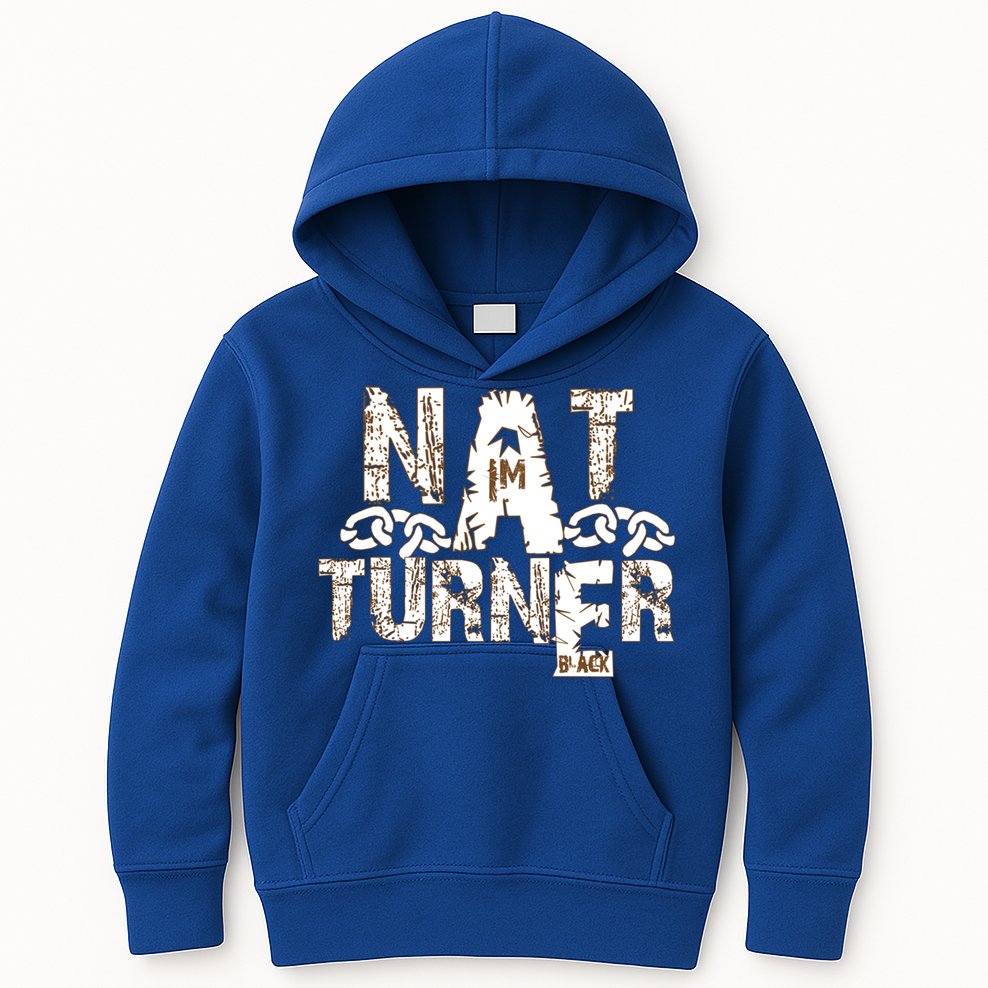 Historically Tee Nat Turner Cute Gift Blue Small Kids Hoodie