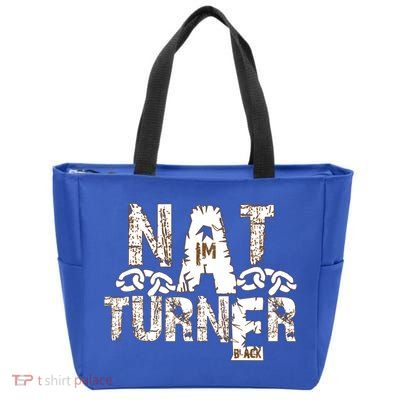 Historically Tee Nat Turner Cute Gift Blue Small Zip Tote Bag