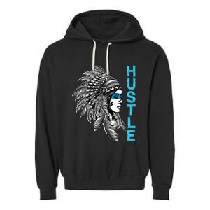 Hustle Tee Native American Indian Girl Rap Lover Christmas Garment-Dyed Fleece Hoodie