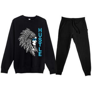 Hustle Tee Native American Indian Girl Rap Lover Christmas Premium Crewneck Sweatsuit Set