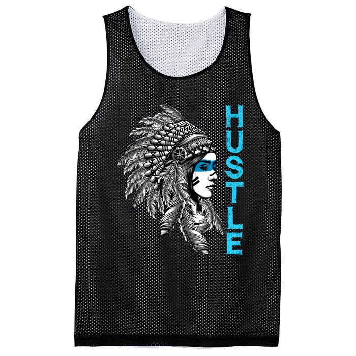 Hustle Tee Native American Indian Girl Rap Lover Christmas Mesh Reversible Basketball Jersey Tank