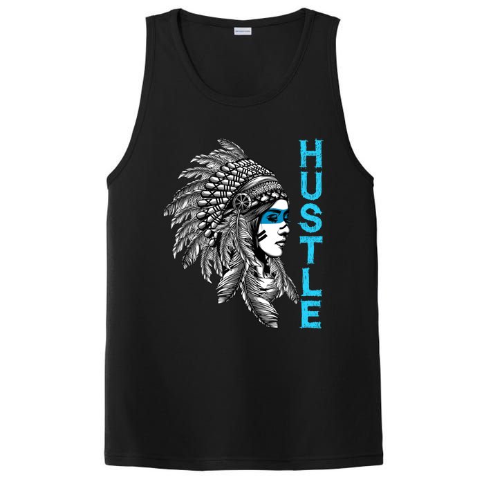 Hustle Tee Native American Indian Girl Rap Lover Christmas PosiCharge Competitor Tank