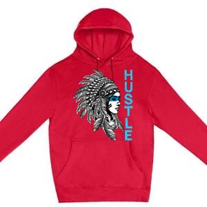 Hustle Tee Native American Indian Girl Rap Lover Christmas Premium Pullover Hoodie