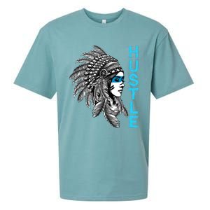 Hustle Tee Native American Indian Girl Rap Lover Christmas Sueded Cloud Jersey T-Shirt