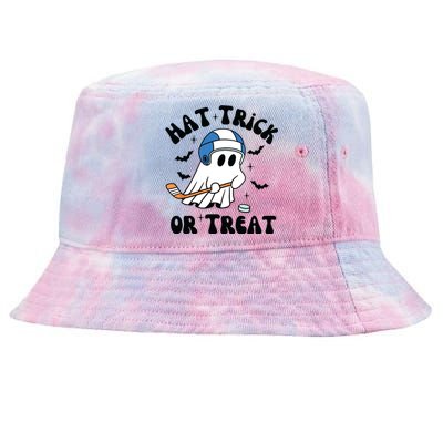 Hat Trick Or Treat Hilarious Hockey Halloween Family Tie-Dyed Bucket Hat