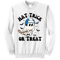 Hat Trick Or Treat Hilarious Hockey Halloween Family Sweatshirt