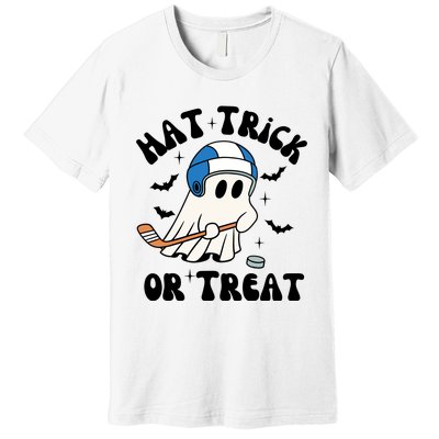 Hat Trick Or Treat Hilarious Hockey Halloween Family Premium T-Shirt