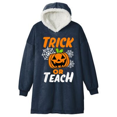 Halloween Trick or Teach Pumpkin Teacher Hooded Wearable Blanket