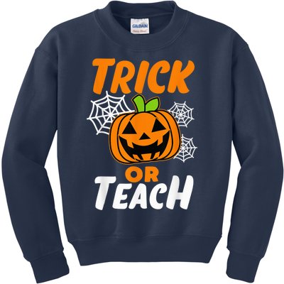 Halloween Trick or Teach Pumpkin Teacher Kids Sweatshirt