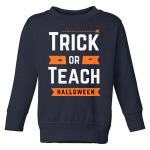 Halloween Trick Or Teach Spider Teacher  Wo Graphic Toddler Sweatshirt