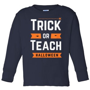 Halloween Trick Or Teach Spider Teacher  Wo Graphic Toddler Long Sleeve Shirt