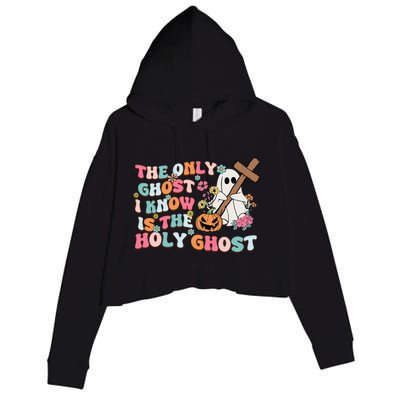 Halloween The Only Ghost I Know Is The Holy Ghost Christian Crop Fleece Hoodie