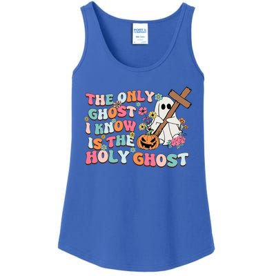 Halloween The Only Ghost I Know Is The Holy Ghost Christian Ladies Essential Tank