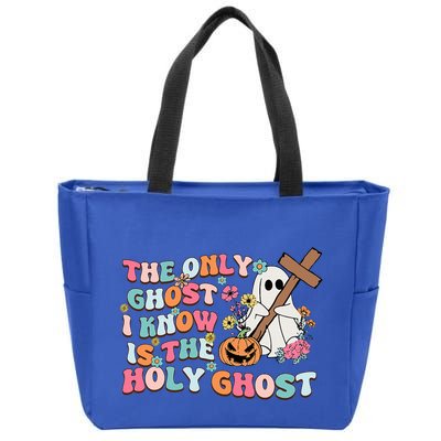 Halloween The Only Ghost I Know Is The Holy Ghost Christian Zip Tote Bag