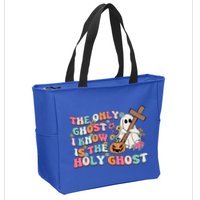 Halloween The Only Ghost I Know Is The Holy Ghost Christian Zip Tote Bag