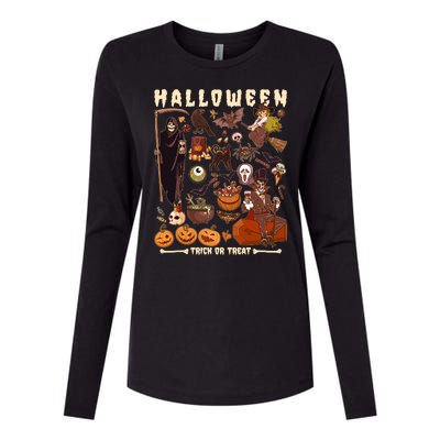 Halloween Trick Or Treat Womens Cotton Relaxed Long Sleeve T-Shirt