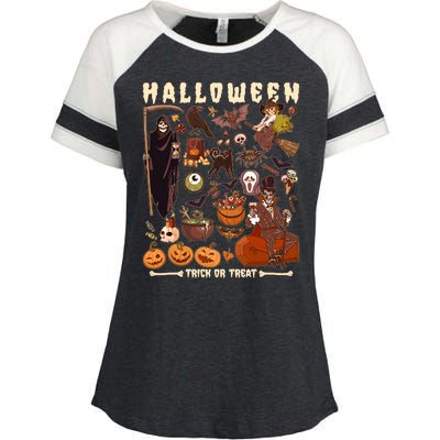 Halloween Trick Or Treat Enza Ladies Jersey Colorblock Tee