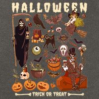 Halloween Trick Or Treat Cotton Canvas Backpack