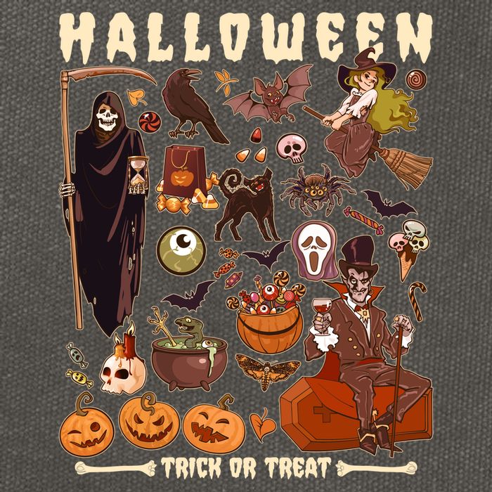 Halloween Trick Or Treat Cotton Canvas Backpack