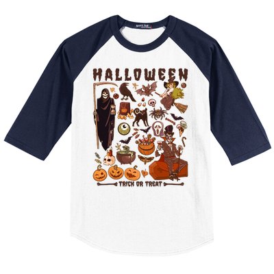 Halloween Trick Or Treat Baseball Sleeve Shirt