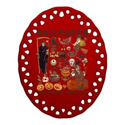 Halloween Trick Or Treat Ceramic Oval Ornament