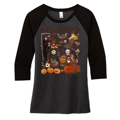 Halloween Trick Or Treat Women's Tri-Blend 3/4-Sleeve Raglan Shirt