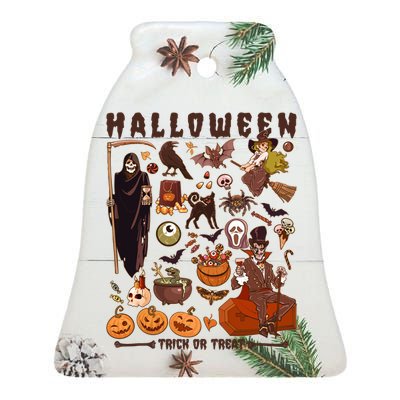 Halloween Trick Or Treat Ceramic Bell Ornament