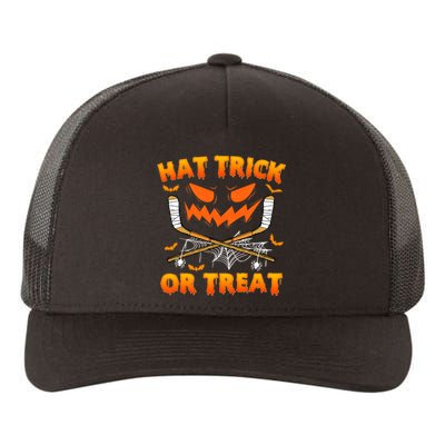 Hat Trick Or Treat Funny Ice Hockey Halloween Costume Player Yupoong Adult 5-Panel Trucker Hat