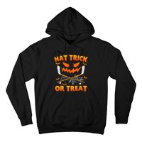 Hat Trick Or Treat Funny Ice Hockey Halloween Costume Player Hoodie