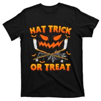 Hat Trick Or Treat Funny Ice Hockey Halloween Costume Player T-Shirt