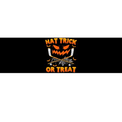 Hat Trick Or Treat Funny Ice Hockey Halloween Costume Player Bumper Sticker