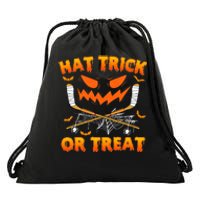 Hat Trick Or Treat Funny Ice Hockey Halloween Costume Player Drawstring Bag