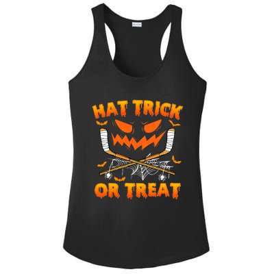 Hat Trick Or Treat Funny Ice Hockey Halloween Costume Player Ladies PosiCharge Competitor Racerback Tank