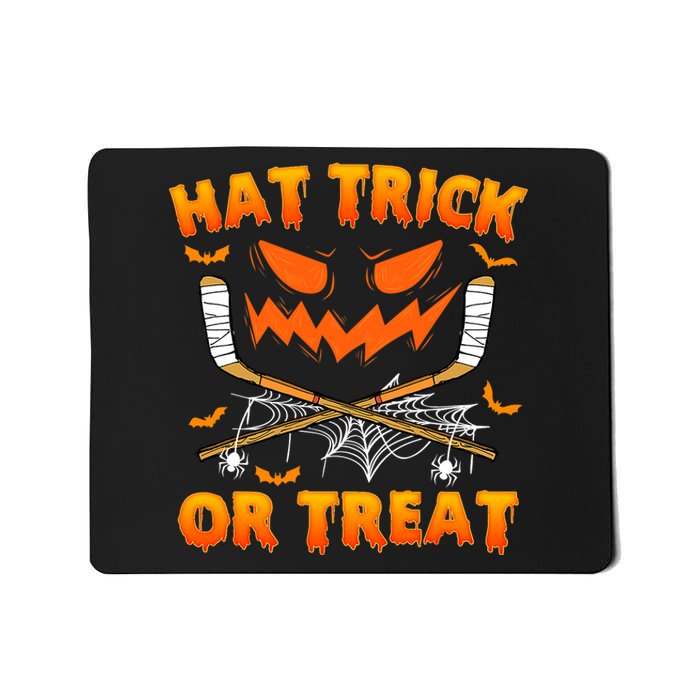 Hat Trick Or Treat Funny Ice Hockey Halloween Costume Player Mousepad