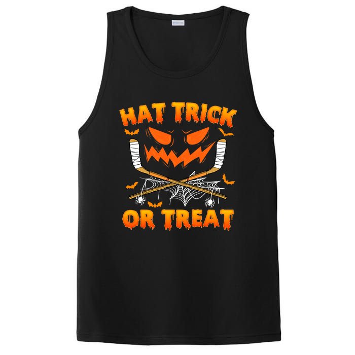 Hat Trick Or Treat Funny Ice Hockey Halloween Costume Player PosiCharge Competitor Tank