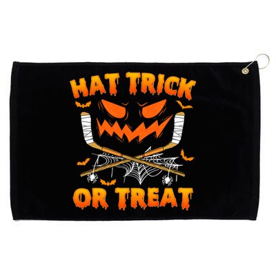 Hat Trick Or Treat Funny Ice Hockey Halloween Costume Player Grommeted Golf Towel