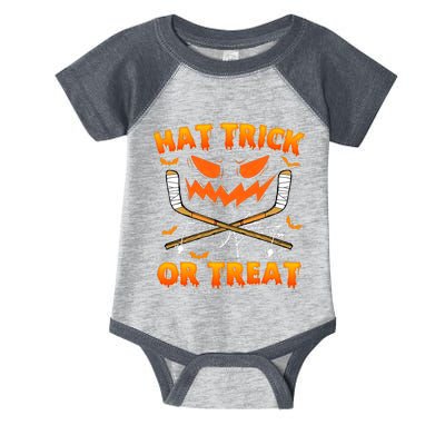 Hat Trick Or Treat Funny Ice Hockey Halloween Costume Player Infant Baby Jersey Bodysuit