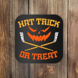 Hat Trick Or Treat Ice Hockey Halloween Player Coach Coaster