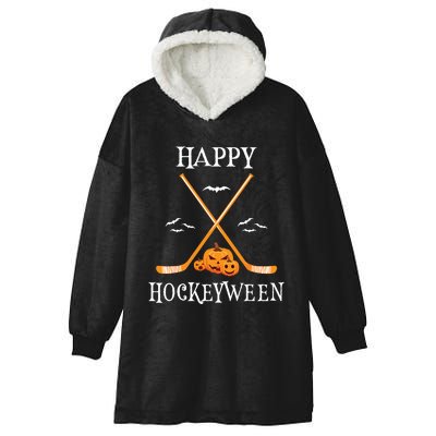 Hat Trick Or Treat Funny Hockey Halloween Costume Boyshat Trick Or Treat Fu Hooded Wearable Blanket