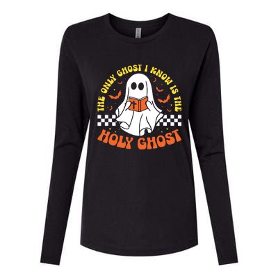 Halloween The Only Ghost I Know Is The Holy Ghost Christian Womens Cotton Relaxed Long Sleeve T-Shirt