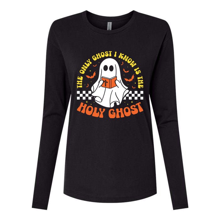 Halloween The Only Ghost I Know Is The Holy Ghost Christian Womens Cotton Relaxed Long Sleeve T-Shirt