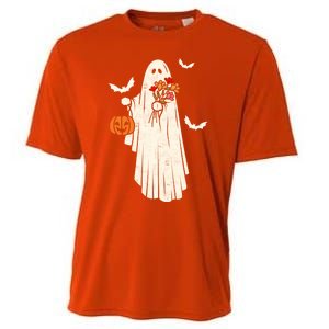 Halloween Trick Or Treat Scary Ghost Spooky Season Retro Gift Cooling Performance Crew T-Shirt