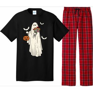 Halloween Trick Or Treat Scary Ghost Spooky Season Retro Gift Pajama Set