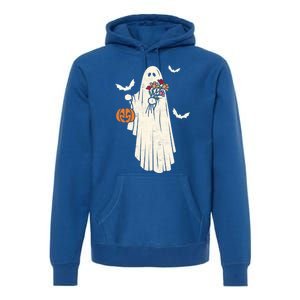 Halloween Trick Or Treat Scary Ghost Spooky Season Retro Gift Premium Hoodie