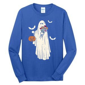 Halloween Trick Or Treat Scary Ghost Spooky Season Retro Gift Tall Long Sleeve T-Shirt