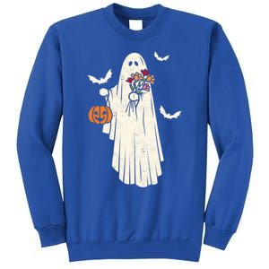 Halloween Trick Or Treat Scary Ghost Spooky Season Retro Gift Tall Sweatshirt