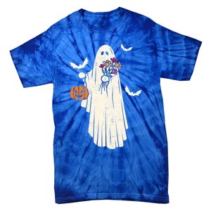 Halloween Trick Or Treat Scary Ghost Spooky Season Retro Gift Tie-Dye T-Shirt