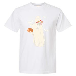 Halloween Trick Or Treat Scary Ghost Spooky Season Retro Gift Garment-Dyed Heavyweight T-Shirt