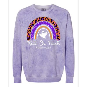 Halloween Trick Or Teach #Teacher Life Colorblast Crewneck Sweatshirt