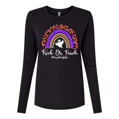 Halloween Trick Or Teach #Teacher Life Womens Cotton Relaxed Long Sleeve T-Shirt